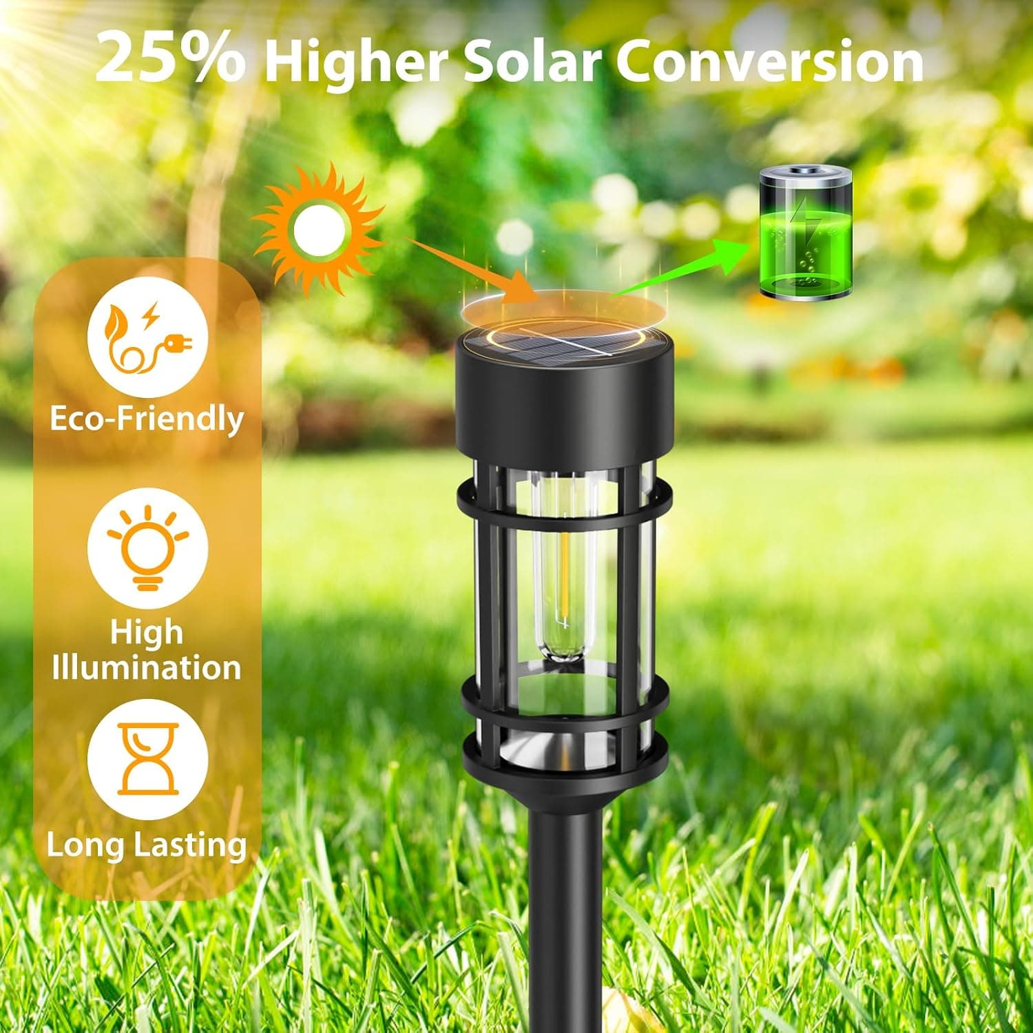 Éclairage Solaire de Jardin Extérieur avec Support Murale HW-1288B - مصابيح حدائق شمسية فاخرة إضاءة دافئة - Maison - صورة 3