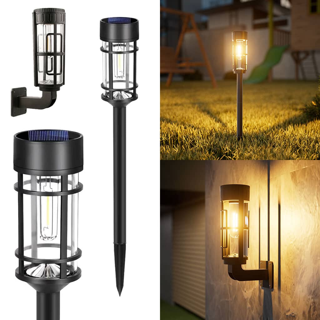 Éclairage Solaire de Jardin Extérieur avec Support Murale HW-1288B - مصابيح حدائق شمسية فاخرة إضاءة دافئة