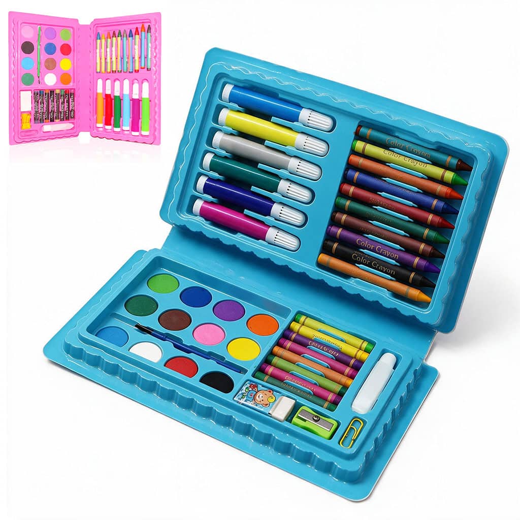 Kit d'Art Complet Peinture pour Enfants 42Pcs - علبة أدوات الرسم والتلوين الشاملة للأطفال مع حقيبة محمولة