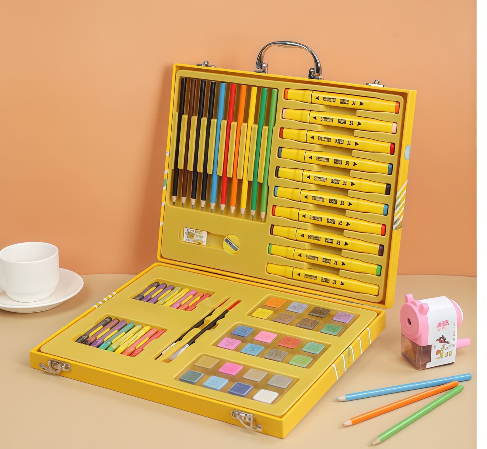 Coffret d'Art Peinture et Coloriage pour Enfants Mallette Canard Jaune - علبة أدوات الرسم والتلوين للأطفال مع حقيبة - Divers - صورة 1
