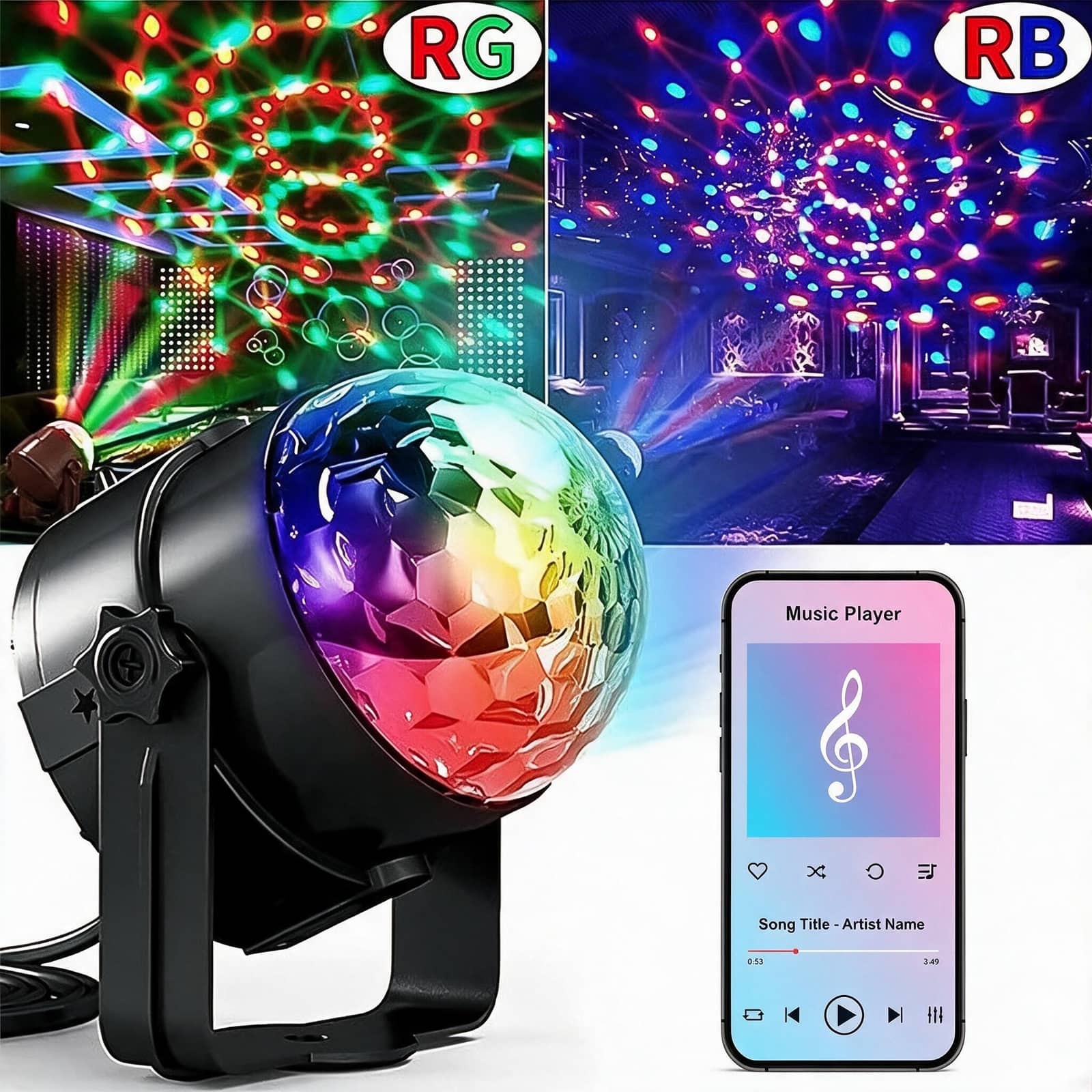 Projecteur LED Effet Vague d'Eau et Music Bluetooth LT-910LED - مصباح إسقاط إضاءة المائية مع مكبر صوت بلوتوث