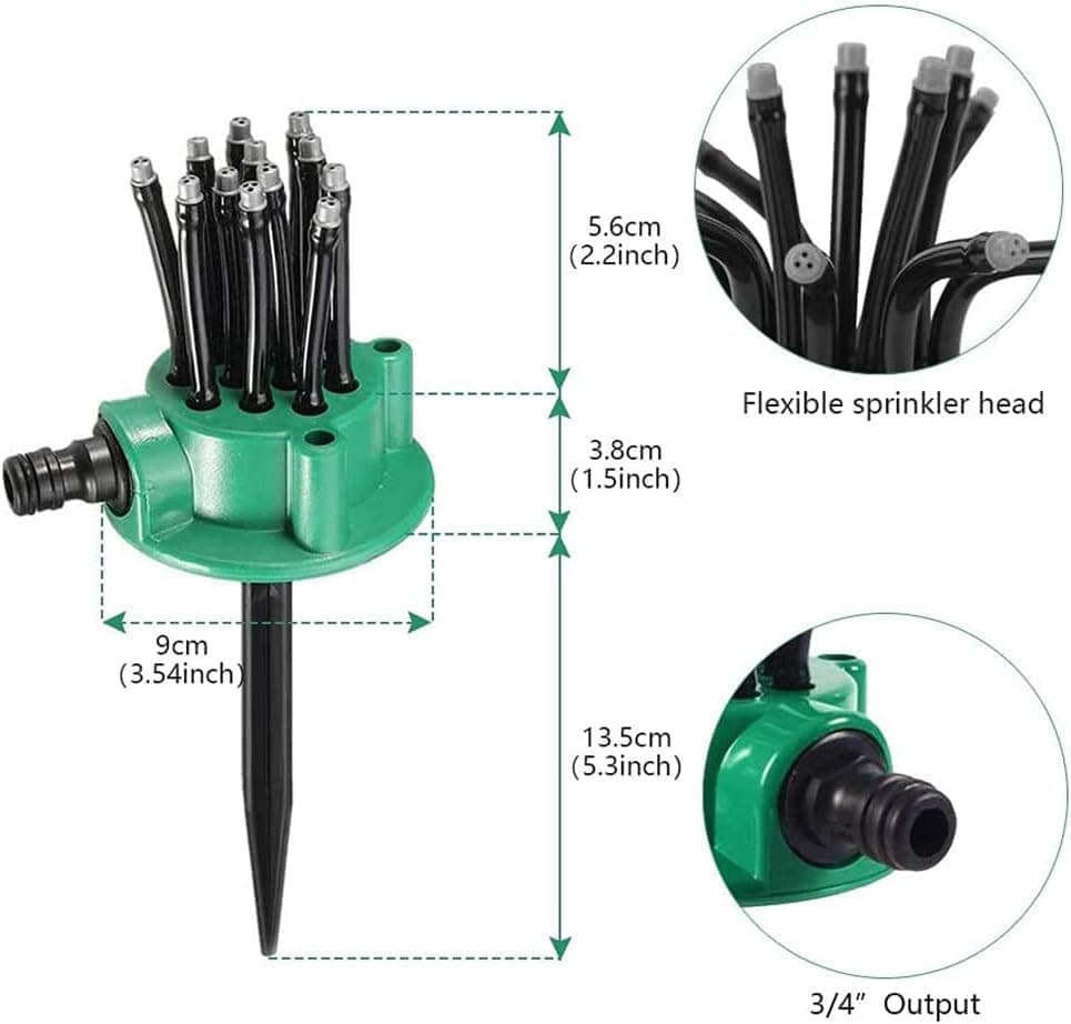Arroseur de Jardin Rotatif 360 dégrée Multidirectionnel 12 Tuyaux Flexibles - رشاش مياه حدائق متعدد الاتجاهات 360 درجة بـ 12 خرطوم مرن - Outillage et Bricolage - صورة 2