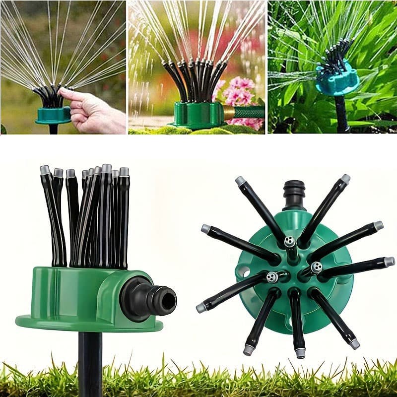 Arroseur de Jardin Rotatif 360 dégrée Multidirectionnel 12 Tuyaux Flexibles - رشاش مياه حدائق متعدد الاتجاهات 360 درجة بـ 12 خرطوم مرن - Outillage et Bricolage - صورة 1