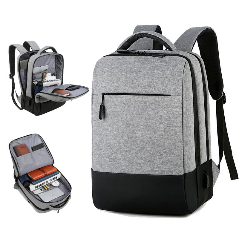 Sac à Dos Ordinateur Portable Multifonctionnel avec Port de Charge USB Grand Volume SACHM07GR - حقيبة ظهر متعددة الاستخدامات للكمبيوتر المحمول والعمل مع منفذ شحن - Sac à dos et Mode - صورة 1