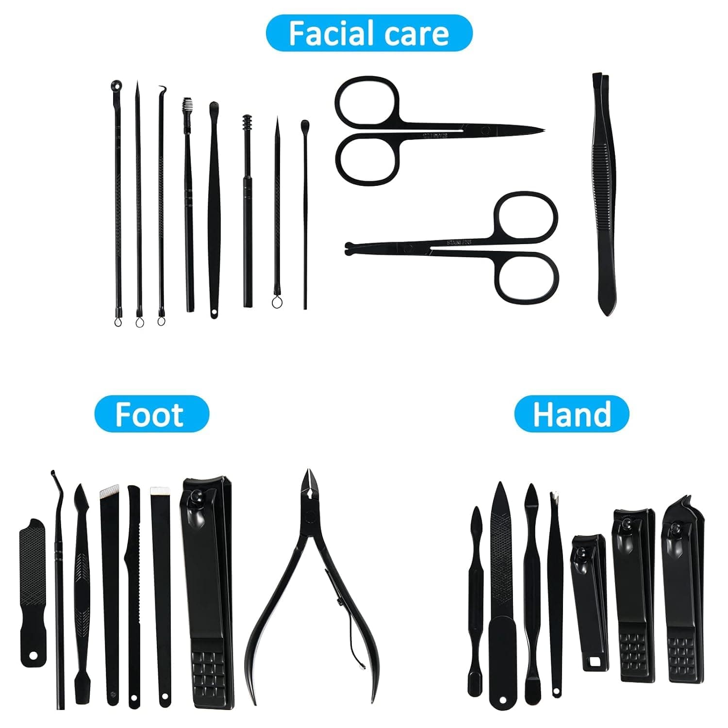 Kit de manucure 26 PCS coupe-ongles professionnel en acier inoxydable - طقم العناية بالأظافر والجسم - Soins et Beauté - صورة 2