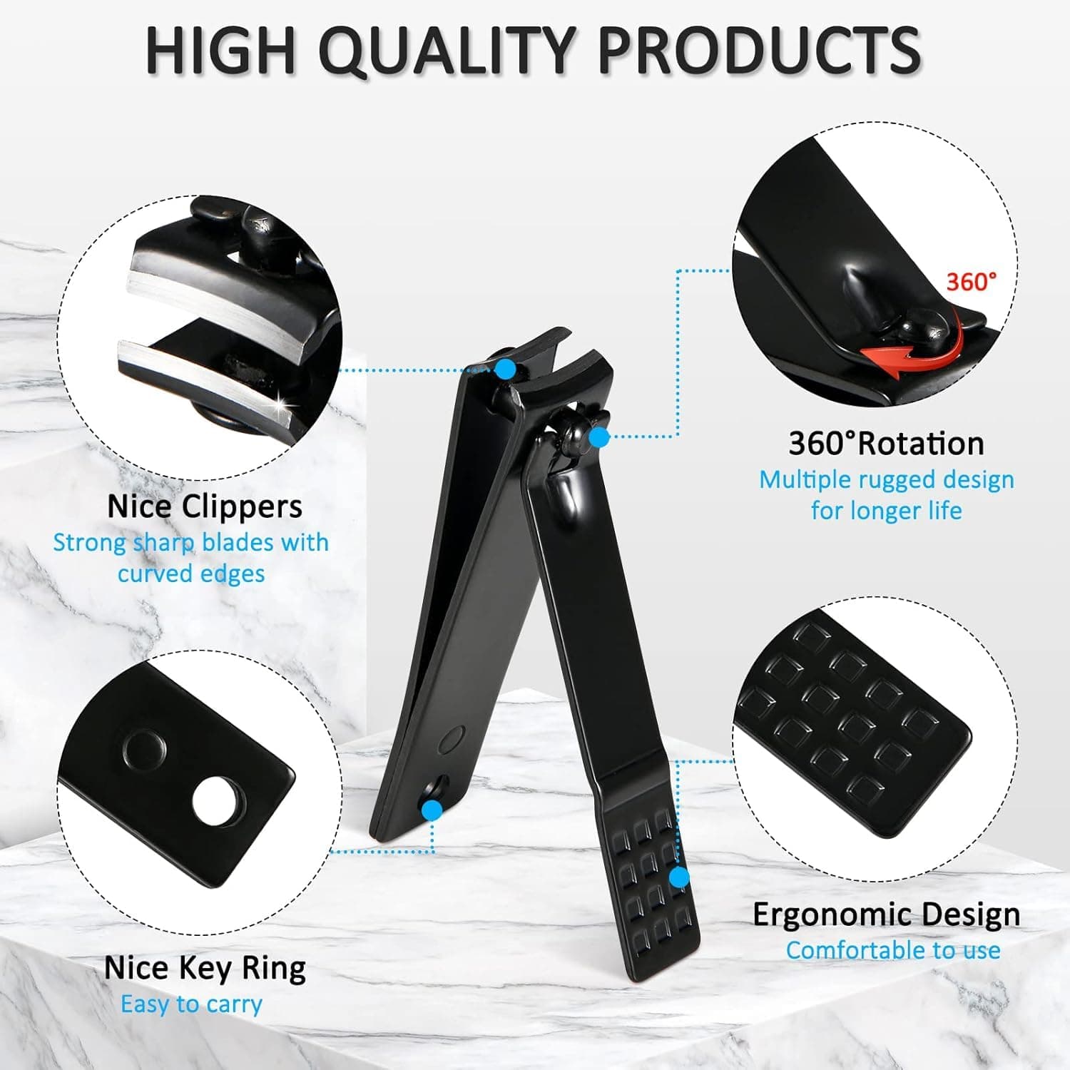 Kit de manucure 26 PCS coupe-ongles professionnel en acier inoxydable - طقم العناية بالأظافر والجسم - Soins et Beauté - صورة 3