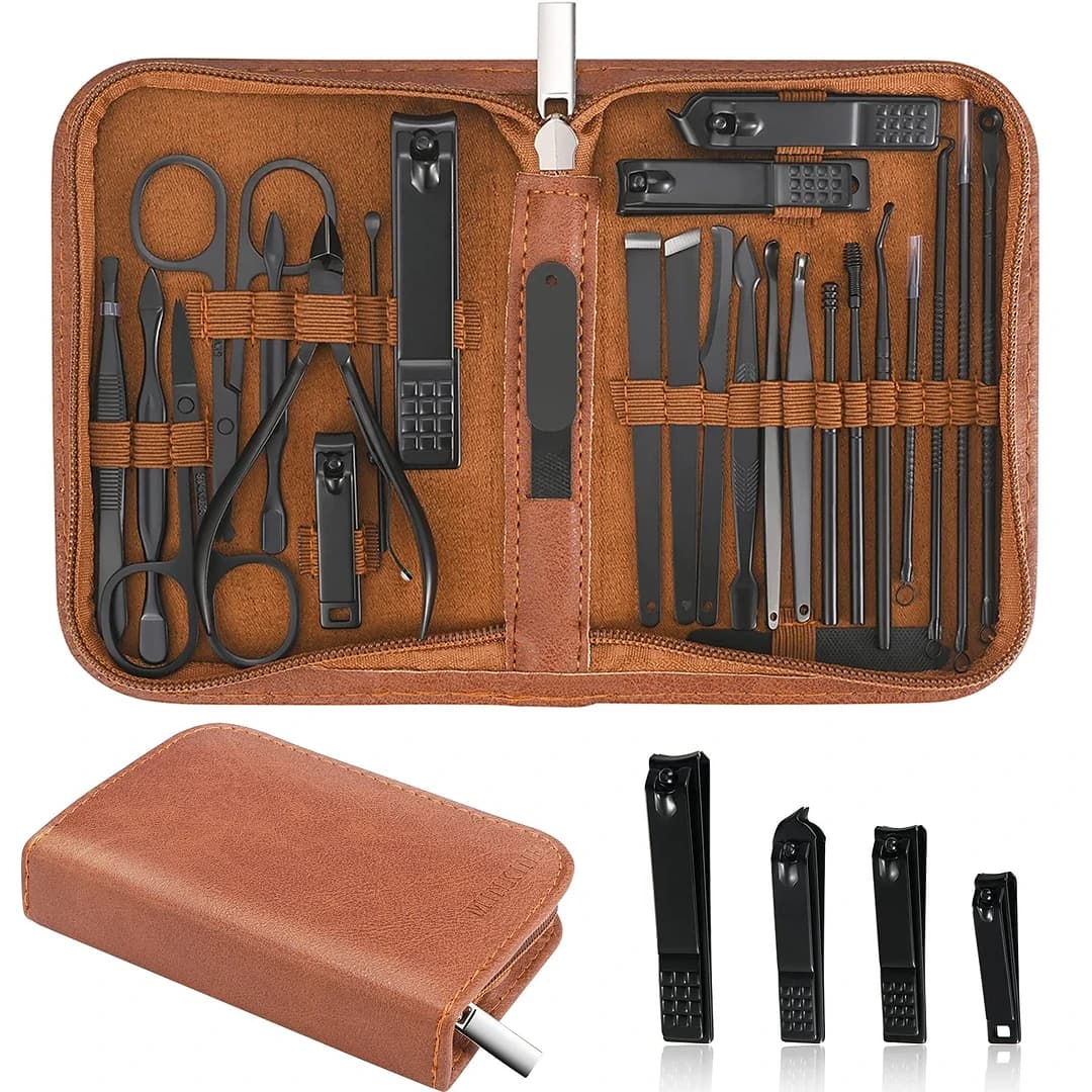 Kit de manucure 26 PCS coupe-ongles professionnel en acier inoxydable - طقم العناية بالأظافر والجسم - Soins et Beauté - صورة 1