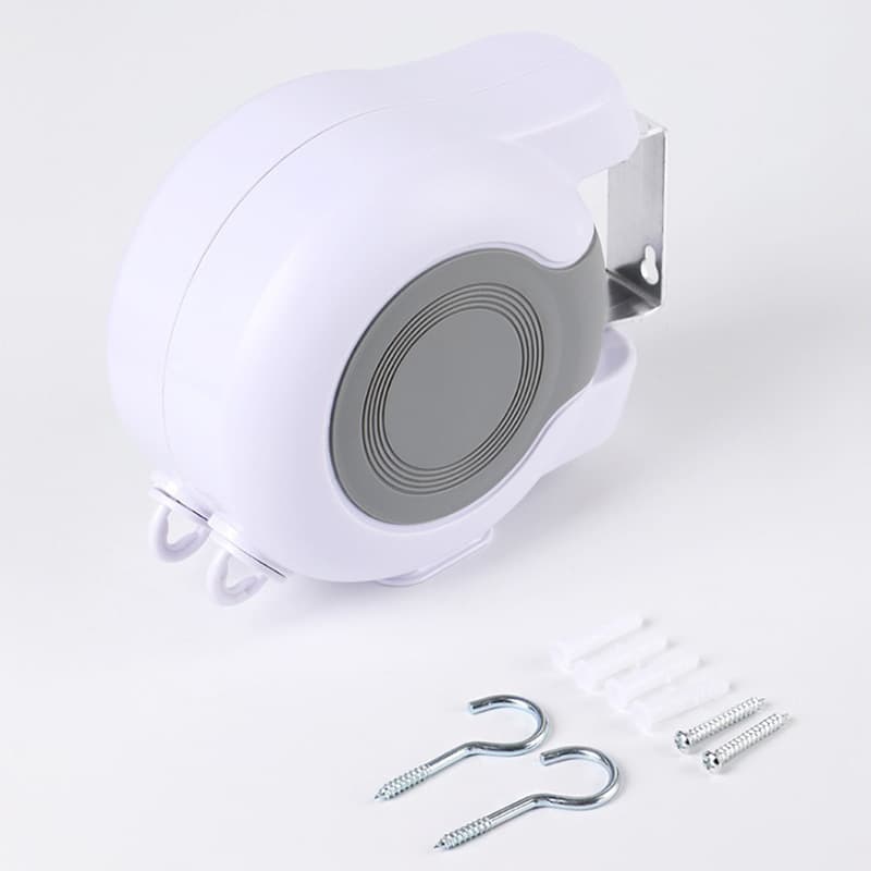 Double Corde à Linge Rétractable Automatique 30m Fixation Murale 2 Lignes Indépendantes - حبل غسيل أوتوماتيكي مزدوج قابل للسحب بطول 30 متراً (15×2) - Maison - صورة 2