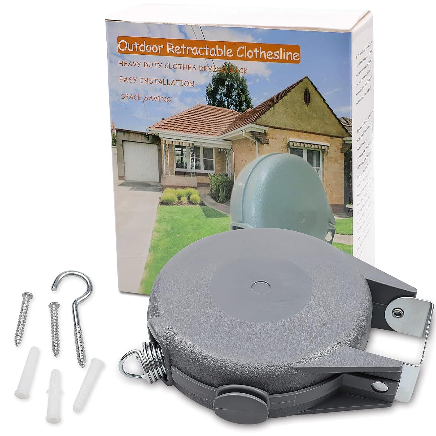 Corde à Linge Rétractable Automatique 15m Fixation Murale Supporte 10kg - حبل غسيل ملابس أوتوماتيكي قابل للسحب بطول 15 متراً - Maison - صورة حقيقية 5