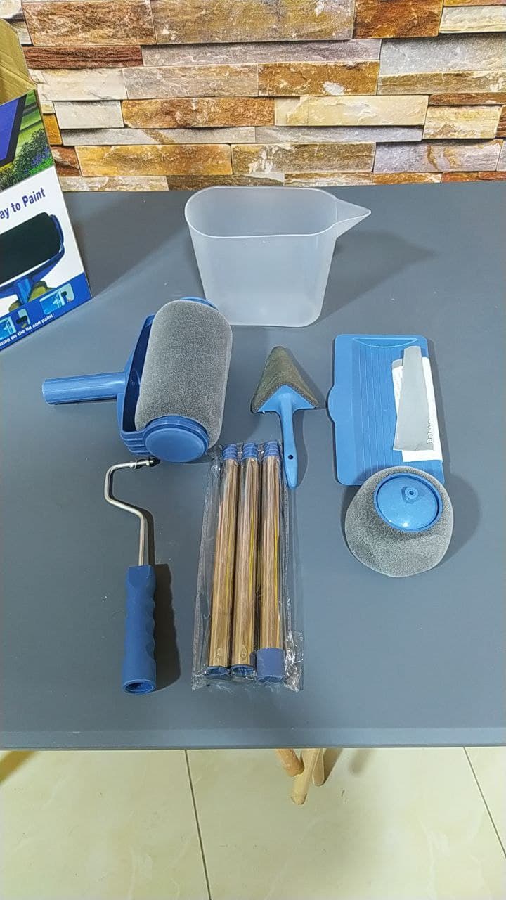 kit Rouleau de peinture mural 7 pièces multifonctionnel - Outillage et Bricolage - صورة حقيقية 15