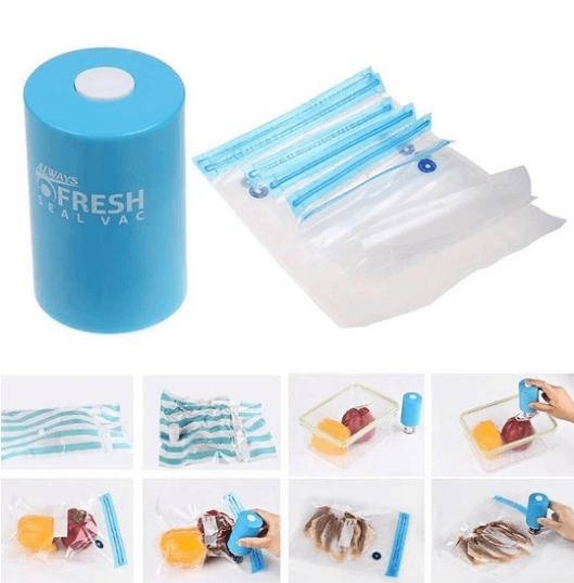 جهاز تفريغ وشفط الهواء من أكياس حفظ الطعام-Always Fresh Machine De Scellage Portable Avec 5 Sacs - Cuisine - صورة 5