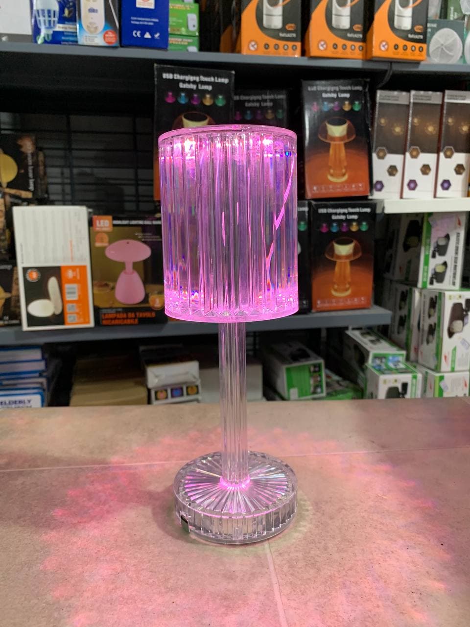 Veilleuse en cristal avec télécommande tactile USB - Décoration - صورة حقيقية 8