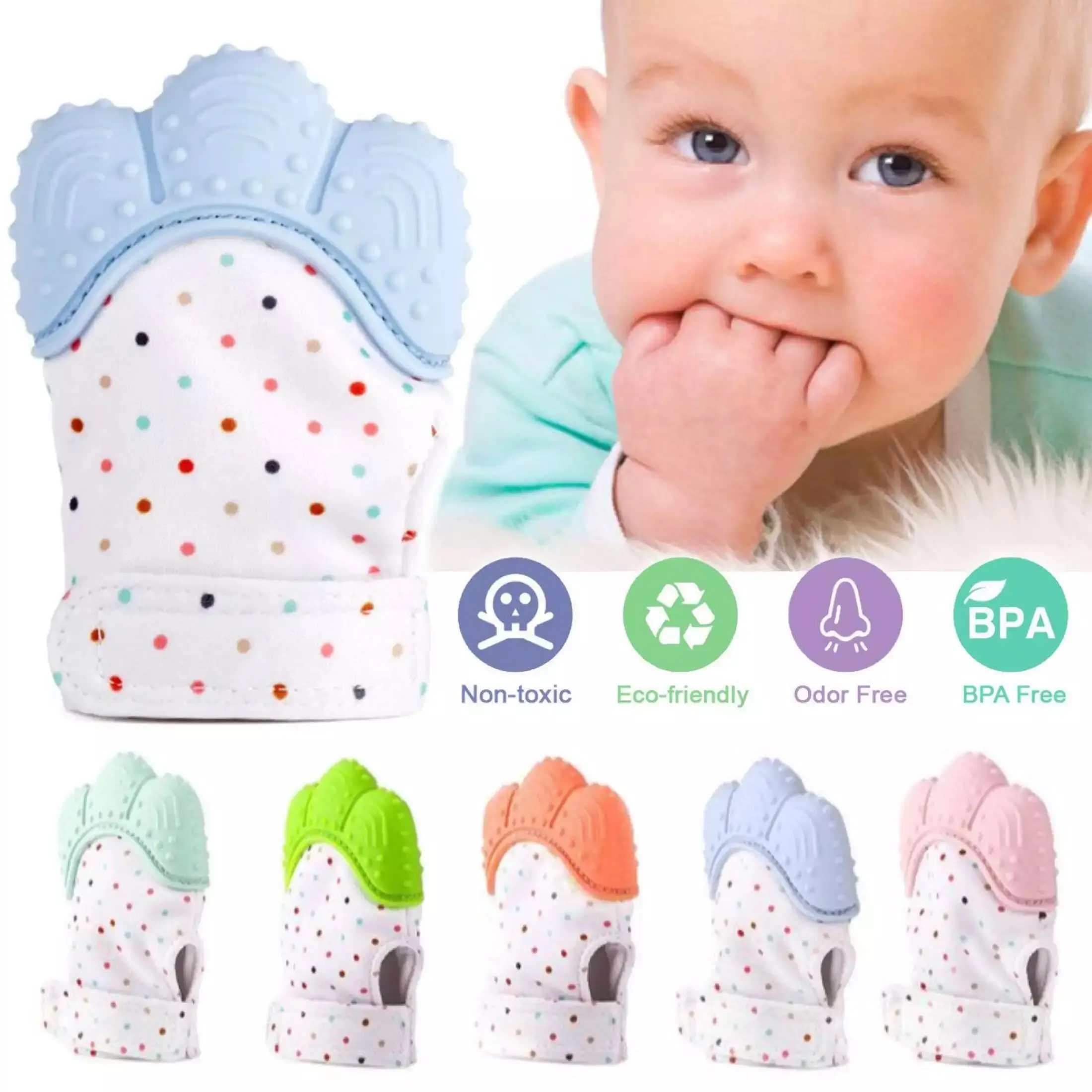 Anneau de dentition en Silicone pour bébé, sans BPA, doux, succion des doigts, - Maternité - صورة 1
