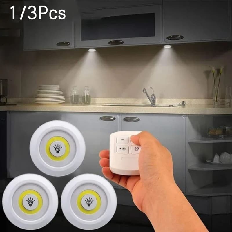 Kit de 3 lampes Led sans fil avec télécommande - Décoration - صورة 1
