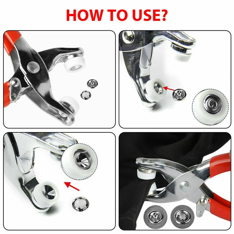 Pince à boutons-pression en métal avec pince à clip - Outillage et Bricolage - صورة 4