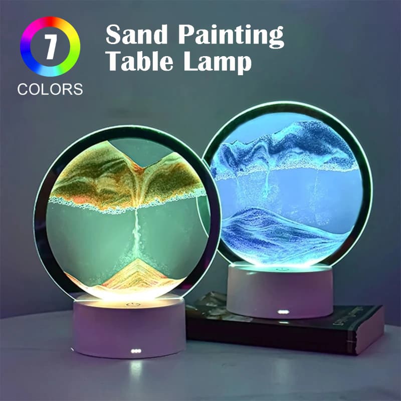 Sablier Lampe led 3D tactile USB en verre avec télécommande - Décoration - صورة 1