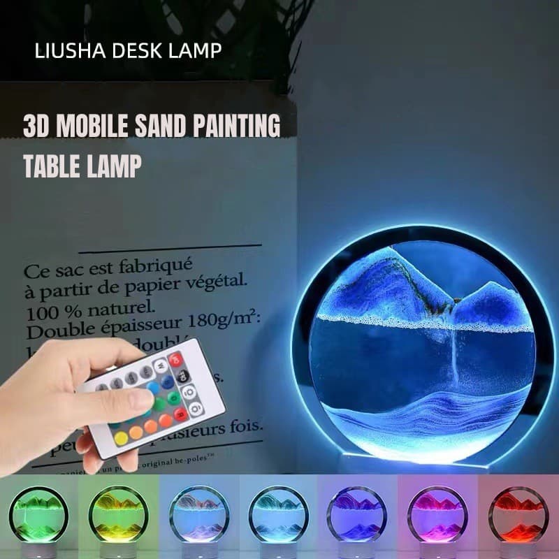 Sablier Lampe led 3D tactile USB en verre avec télécommande - Décoration - صورة 2