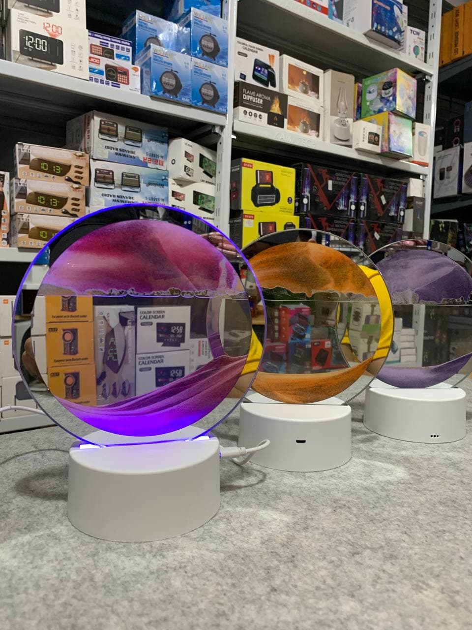 Sablier Lampe led 3D tactile USB en verre avec télécommande - Décoration - صورة حقيقية 8