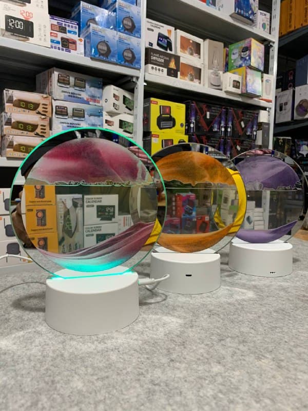 Sablier Lampe led 3D tactile USB en verre avec télécommande - Décoration - صورة حقيقية 9