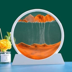 Sablier 3D en Verre rond 12 pouces pour la décoration de la maison - Décoration - صورة 1
