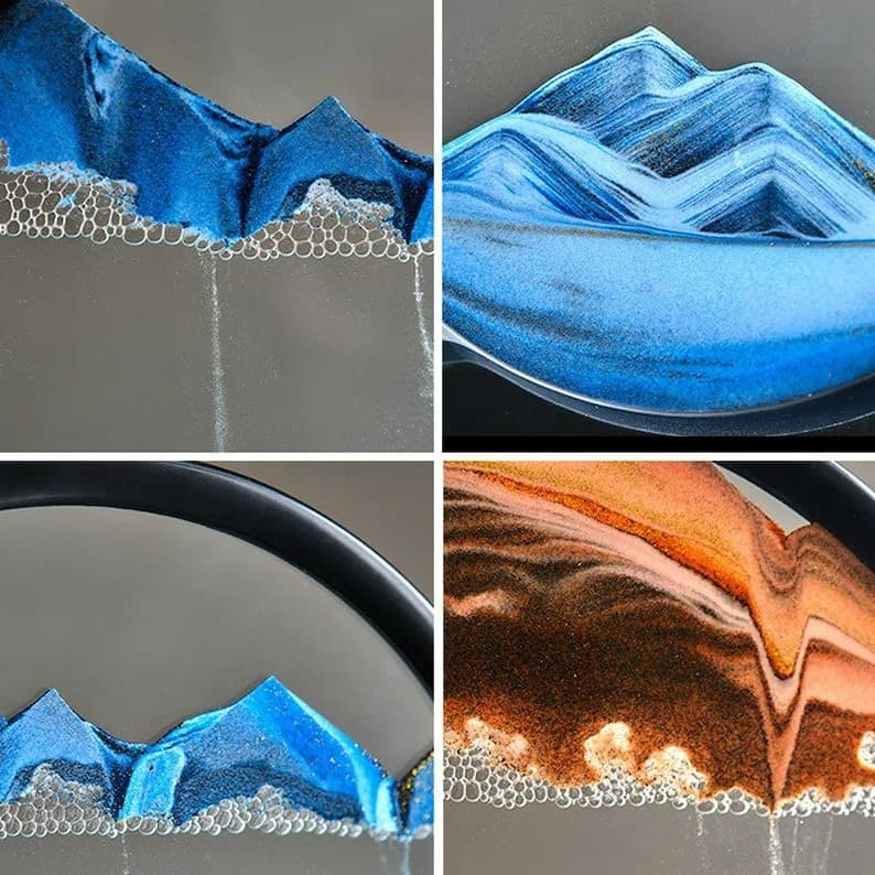 Sablier 3D en Verre rond 12 pouces pour la décoration de la maison - Décoration - صورة 11
