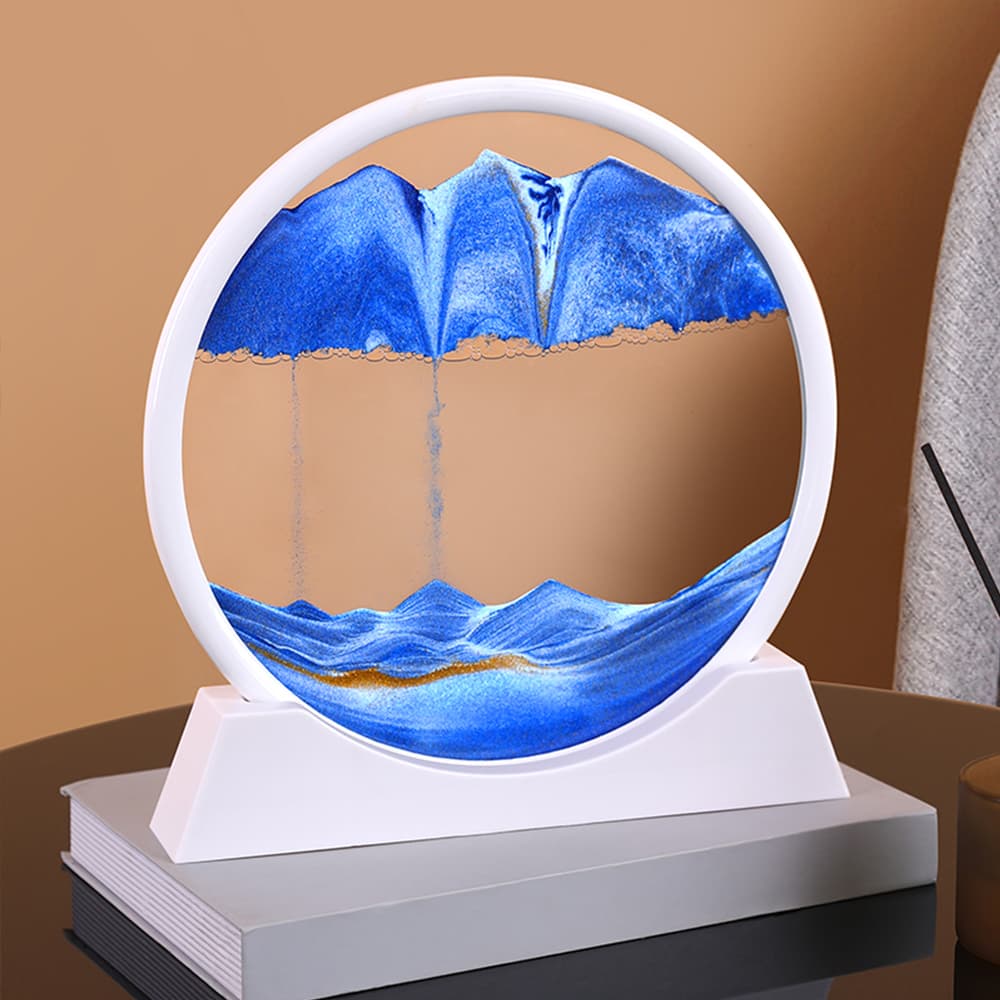 Sablier 3D en Verre rond 12 pouces pour la décoration de la maison - Décoration - صورة 13