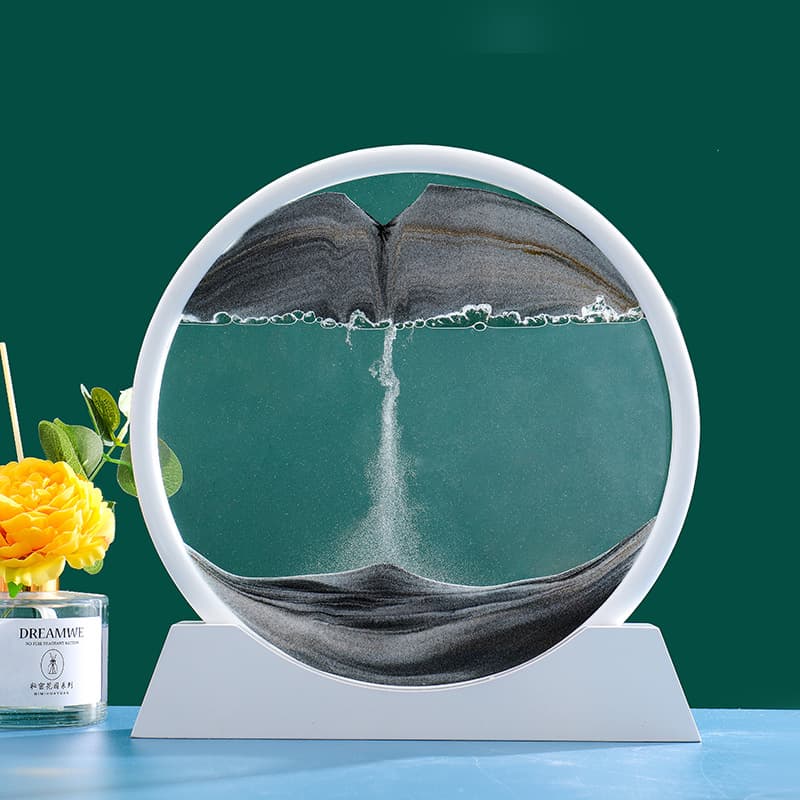 Sablier 3D en Verre rond 12 pouces pour la décoration de la maison - Décoration - صورة 14