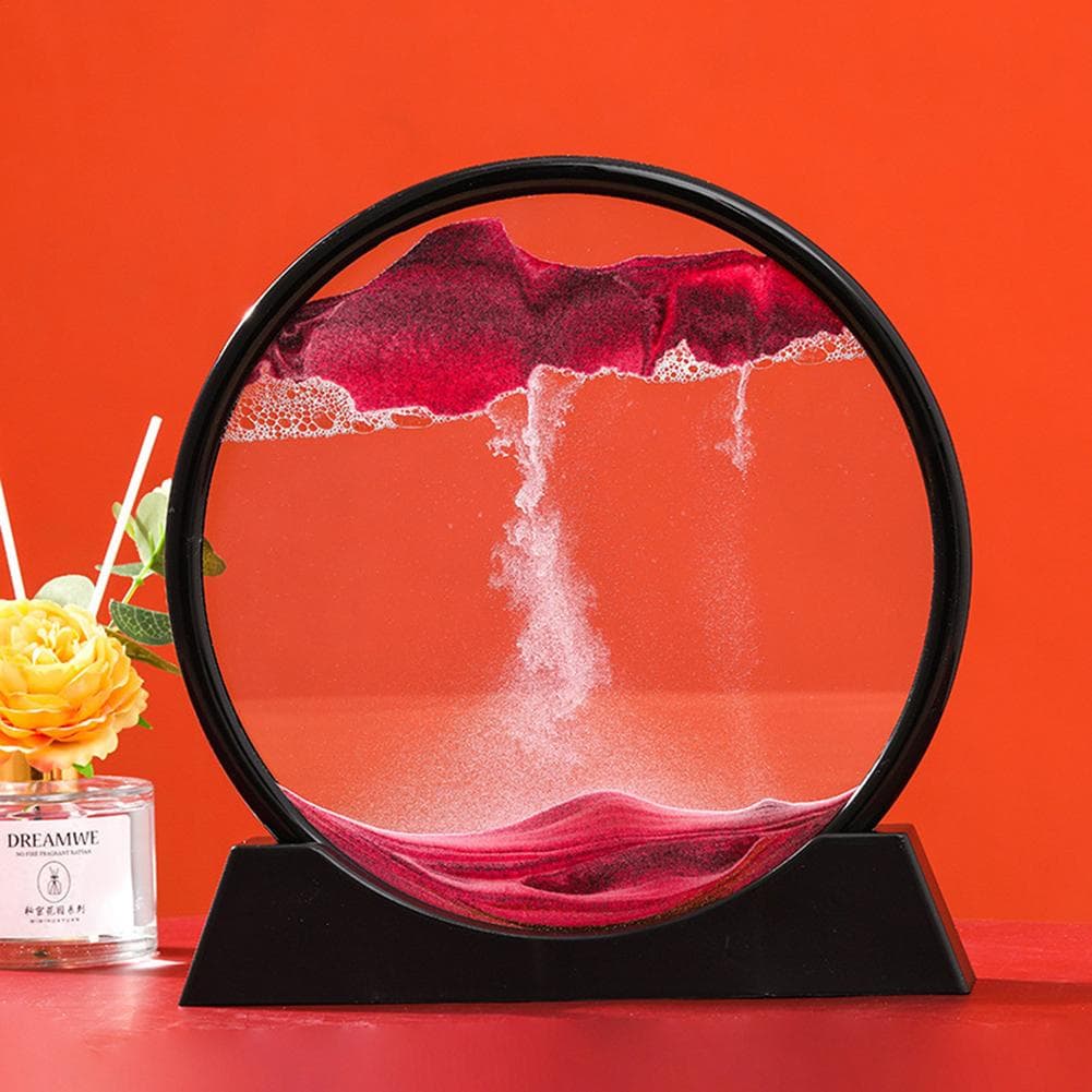 Sablier 3D en Verre rond 12 pouces pour la décoration de la maison - Décoration - صورة 3
