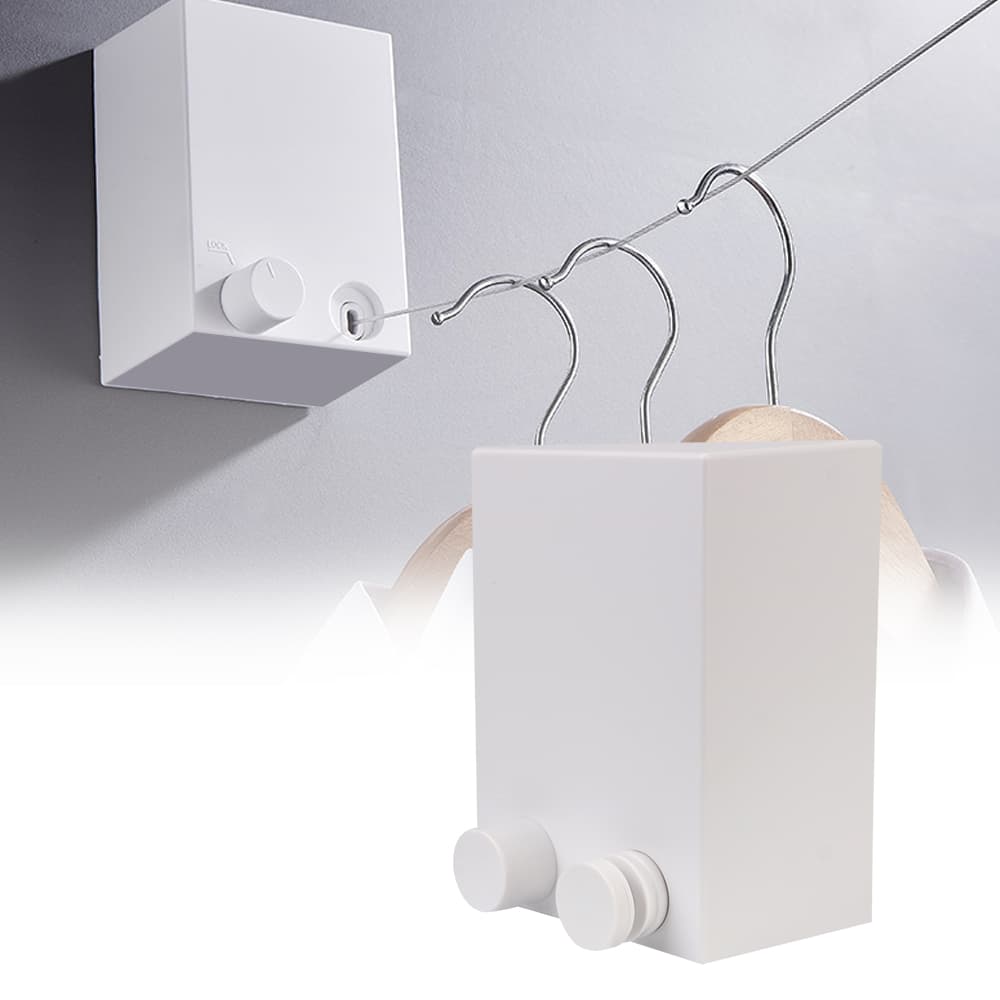 Corde à linge suspendue au mur Télescopique en Fil d'Acier Inoxydable - Maison - صورة 1