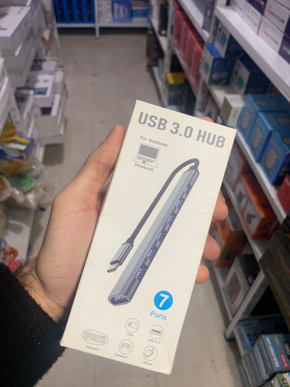 Hub Multiport USB en aluminium avec 7 Adaptateur USB-C 3.0 pour MacBook - Argent - Électronique - صورة حقيقية 6
