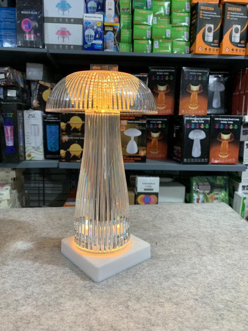 Veilleuses transparentes avec télécommande tactile en forme de champignon - Décoration - صورة 3