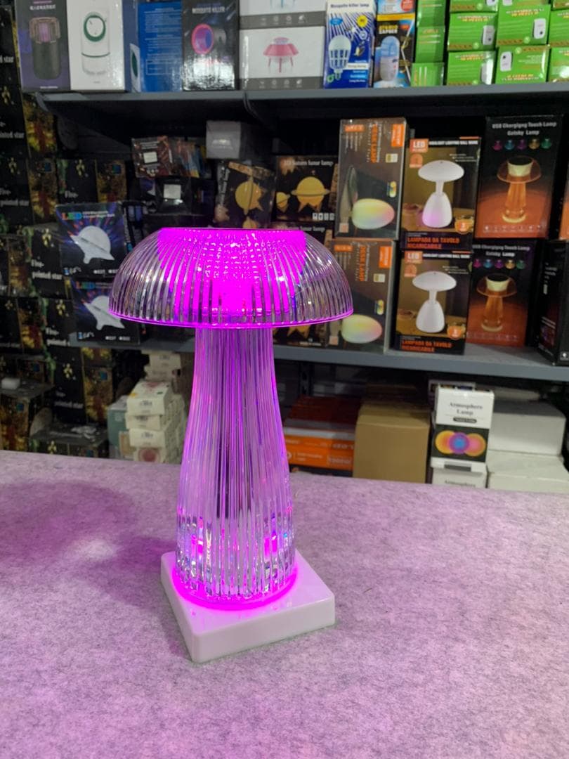 Veilleuses transparentes avec télécommande tactile en forme de champignon - Décoration - صورة 4