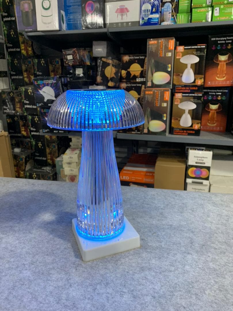 Veilleuses transparentes avec télécommande tactile en forme de champignon - Décoration - صورة 5