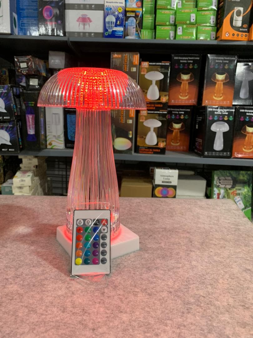 Veilleuses transparentes avec télécommande tactile en forme de champignon - Décoration - صورة 6