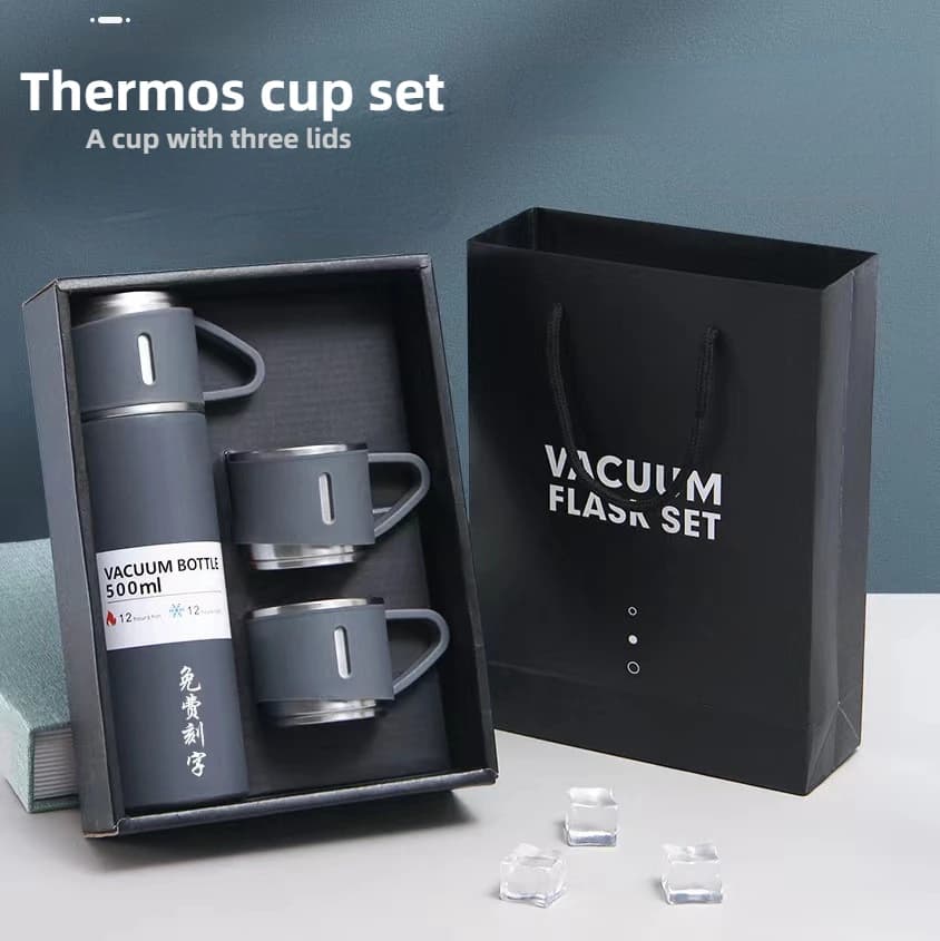 Ensemble Thermos avec 3 tasses thermique 500ml en acier inoxydable - Cuisine - صورة 12