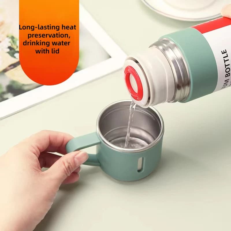 Ensemble Thermos avec 3 tasses thermique 500ml en acier inoxydable - Cuisine - صورة 3