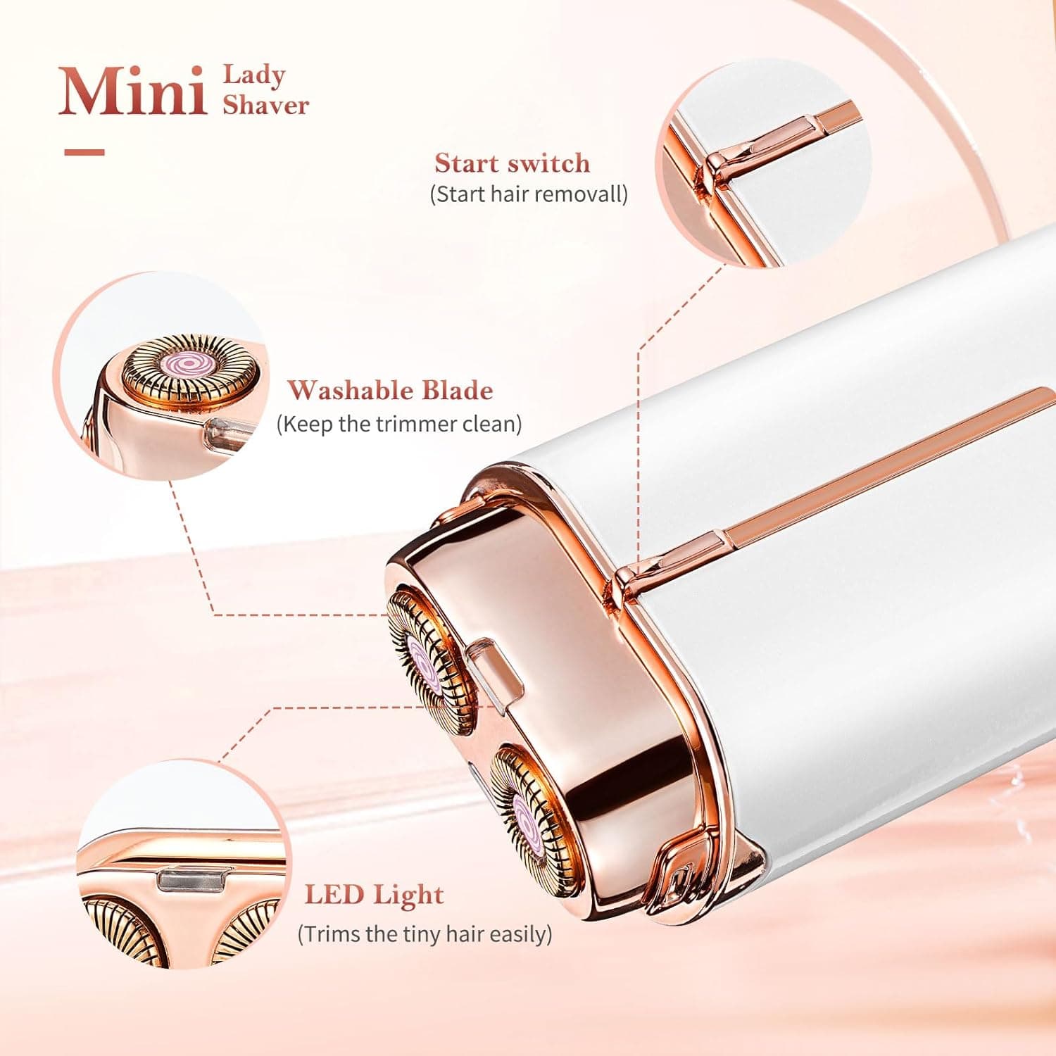 Flawless Face Duo Appareil de rasage électrique avec lumière LED pour épilation instantanée - Soins et Beauté - صورة 6