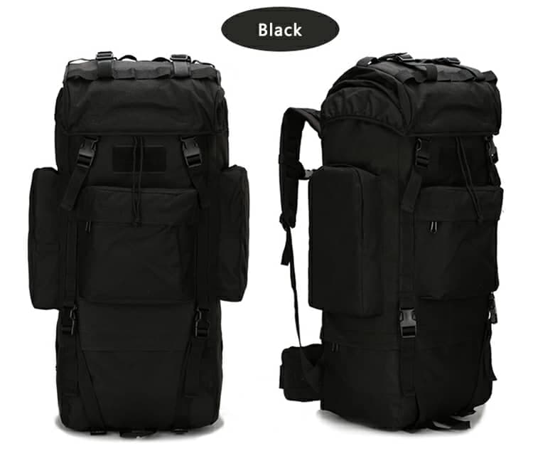 Sac à dos Randonnée professionnel en toile de Camouflage étanche à double épaule 90 L - Noir - Camping et Randonnée - صورة 2
