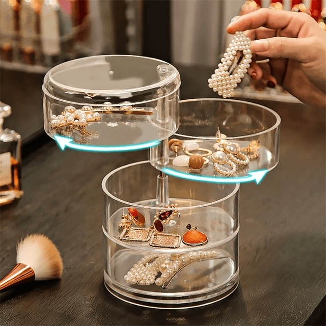 Organisateur de maquillage rotatif à 360 degrés en cristal acrylique - Soins et Beauté - صورة 12
