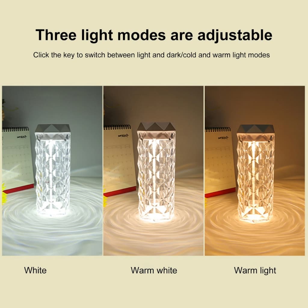 Lampe en cristal avec humidificateur d’air, diffuseur d’arôme, USB 900ml - Décoration - صورة 2