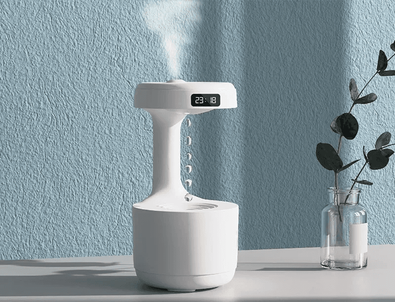 Réveil et Humidificateur d’air gouttelettes d’eau Anti-gravité 800ml - Décoration - صورة 2