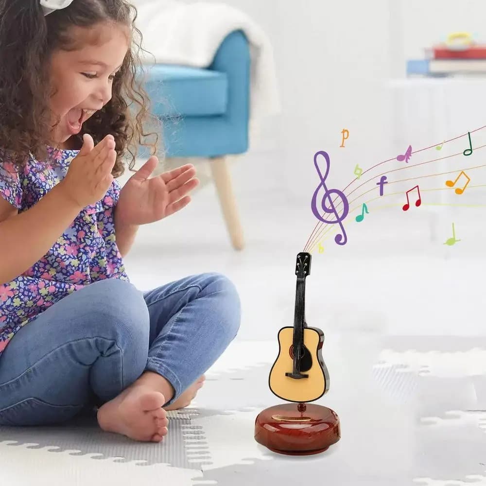 Mini instrument de musique rétro GUITARE, boîte à musique Décoration - Décoration - صورة 6