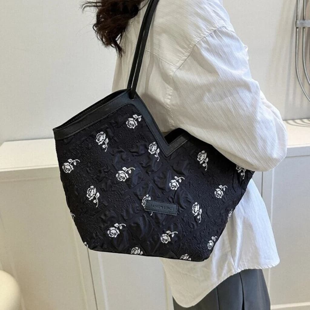 Sac à bandoulière à motif floral avec motif de patch de lettre - Sac à dos et Mode - صورة 1