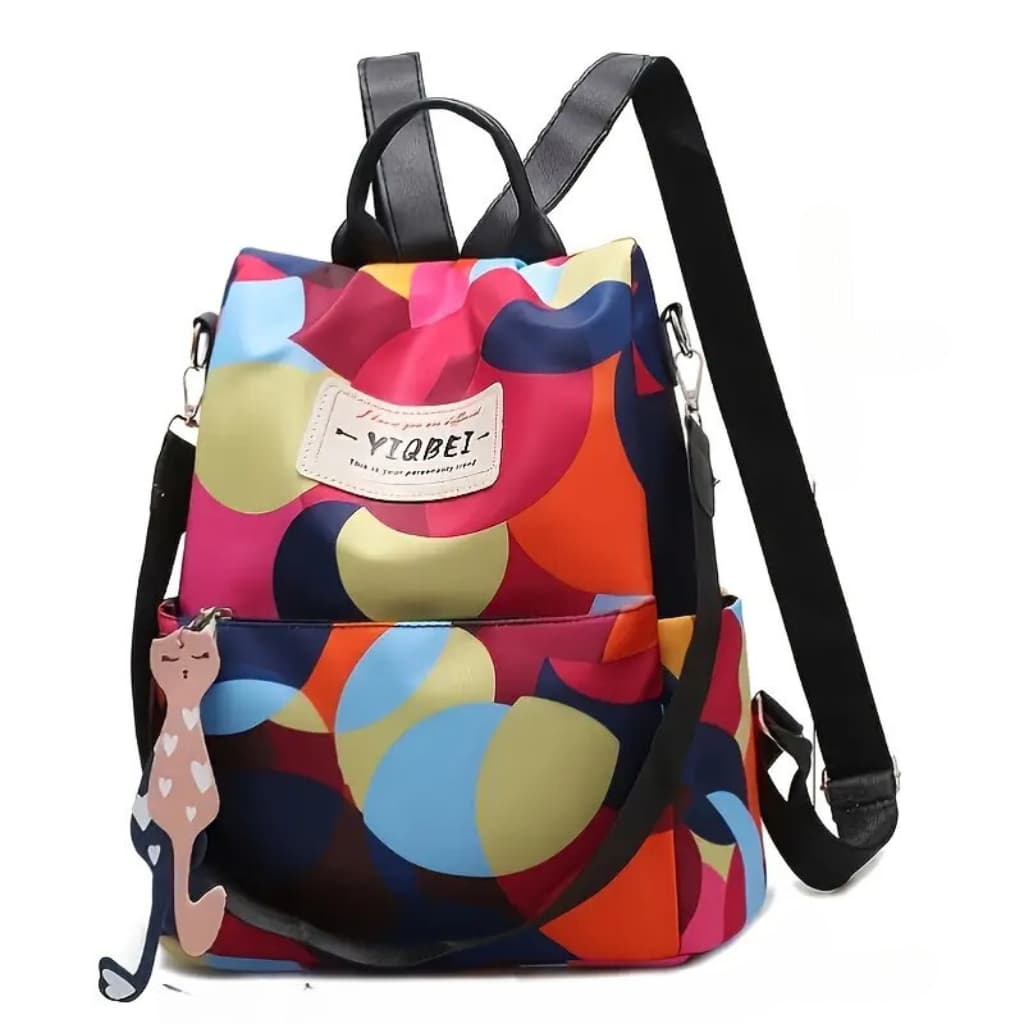 Sac à dos oxford Antivol étanche pour femmes – multicouleur – حقيبة ظهر أكسفورد مقاومة للماء ومضادة للسرقة للنساء - Sac à dos et Mode - صورة 1