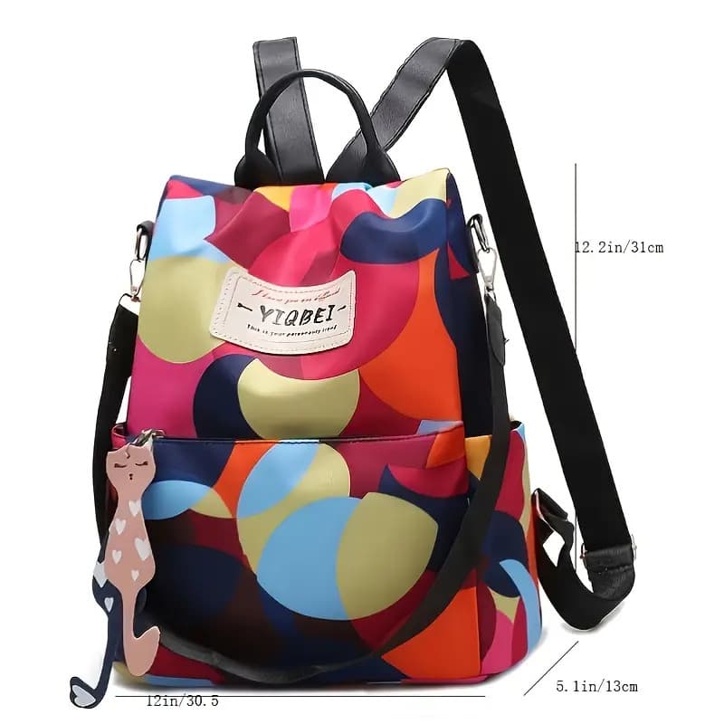 Sac à dos oxford Antivol étanche pour femmes – multicouleur – حقيبة ظهر أكسفورد مقاومة للماء ومضادة للسرقة للنساء - Sac à dos et Mode - صورة 6