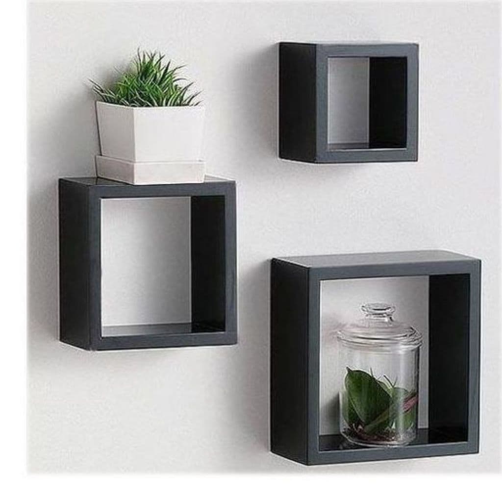 3 Étagères Murale en Bois de Décoration Forme Carrée - Décoration - صورة 1