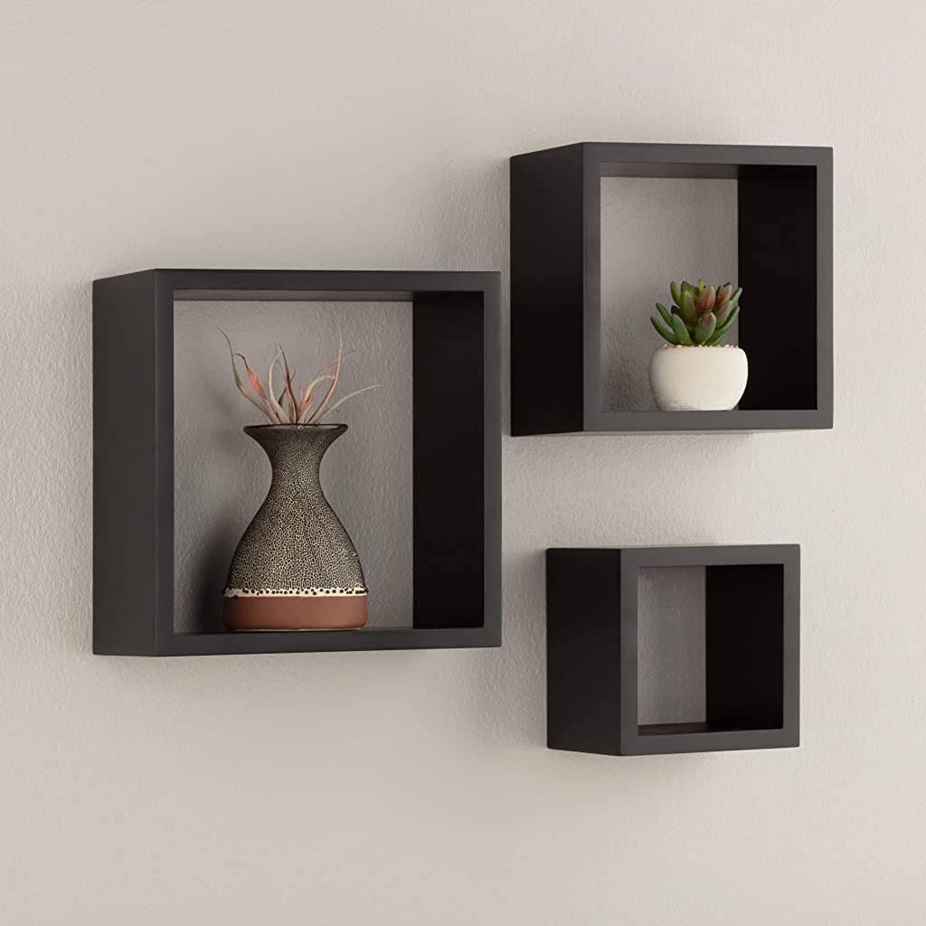 3 Étagères Murale en Bois de Décoration Forme Carrée - Décoration - صورة 2