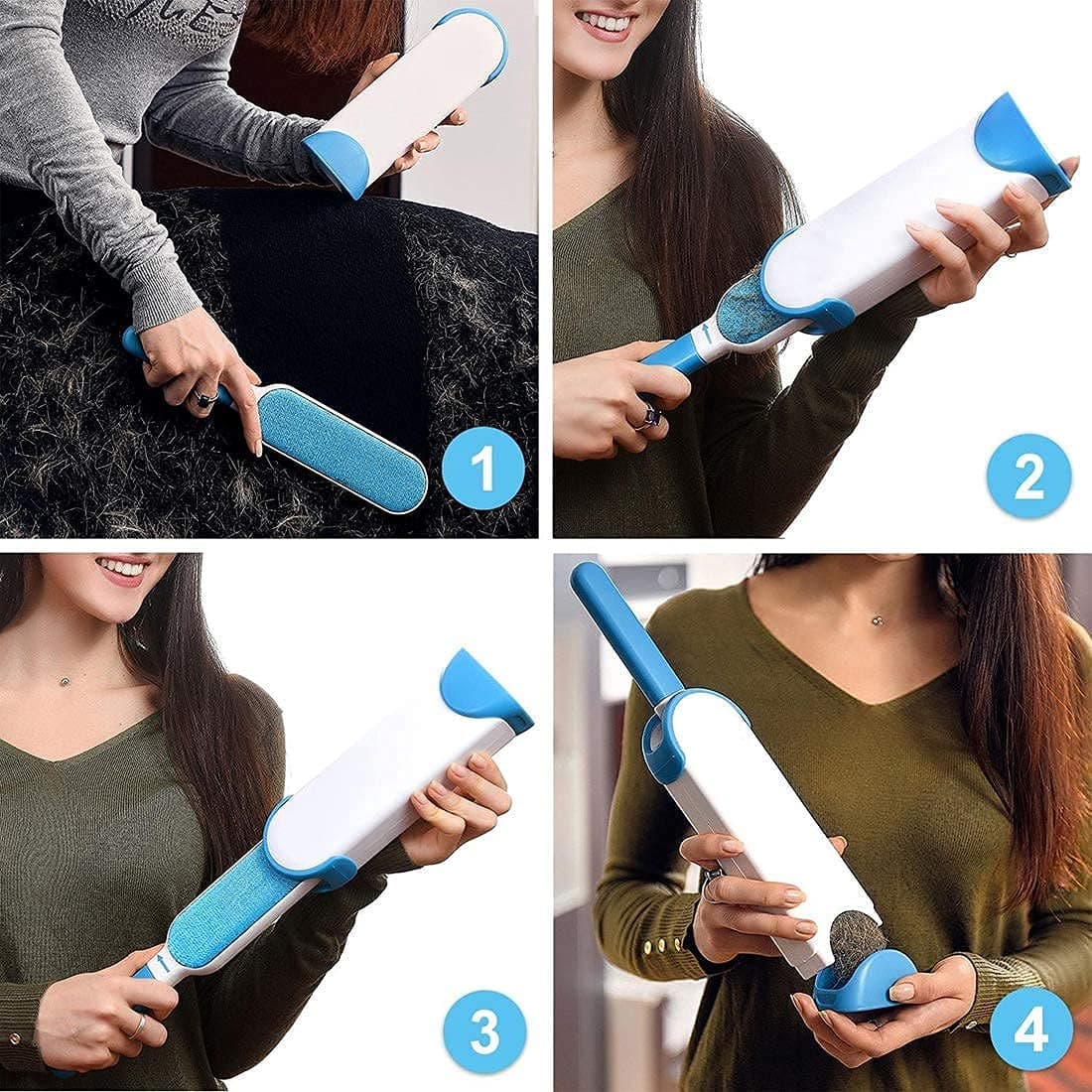 Brosse double face pour enlever les poils d’animaux, la poussière et les peluches, vêtements, meubles, canapé, tapis – فرشاة لإزالة شعر الحيوانات الأليفة والغبار والوبر - Divers - صورة 8