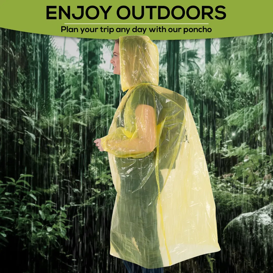 Poncho à capuche Transparent imperméable Pour Adulte protection d’urgence - Divers - صورة 3