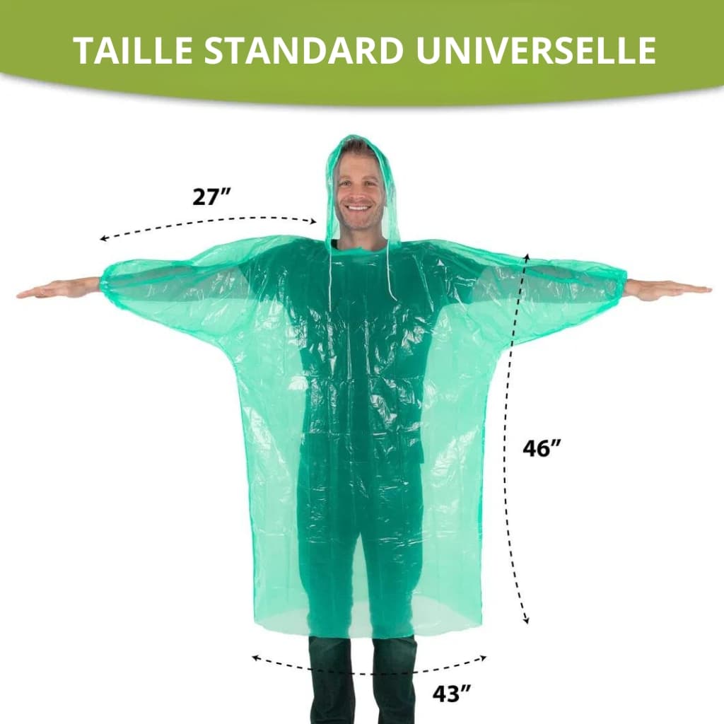 Poncho à capuche Transparent imperméable Pour Adulte protection d’urgence - Divers - صورة 9